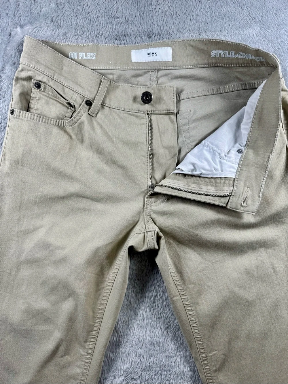 BRAX Chuck Hi Flex Stretch Pants Men 32x34 Khaki